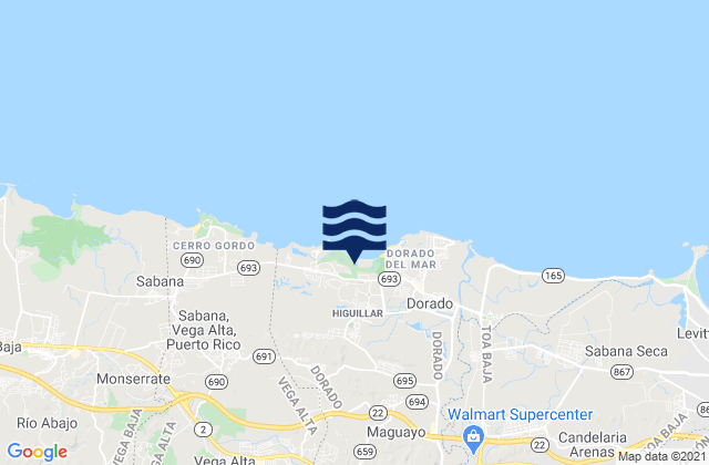 Mapa de mareas Río Lajas Barrio, Puerto Rico