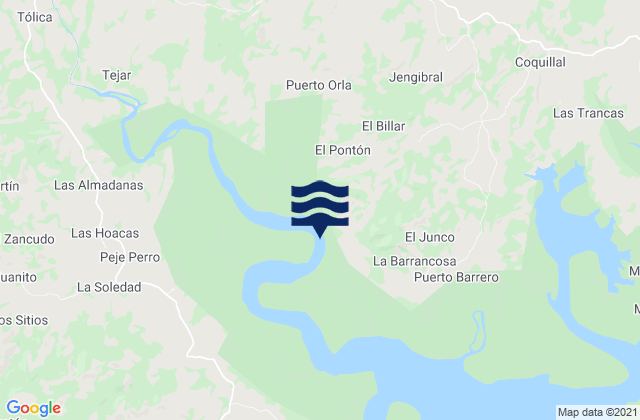 Mapa de mareas Río de Jesús, Panama