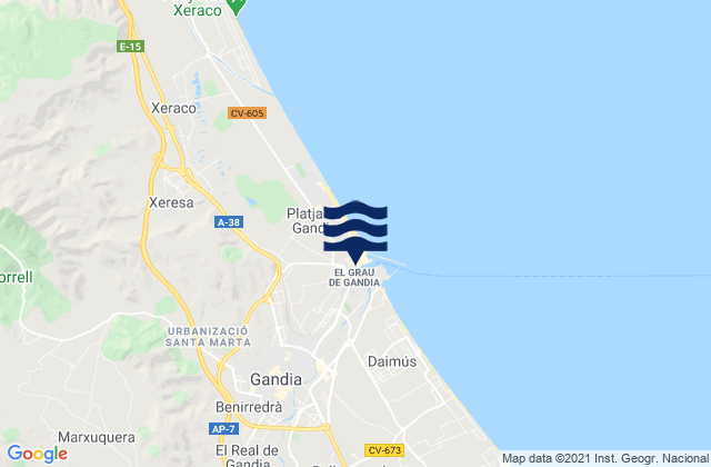 Mapa de mareas Rótova, Spain
