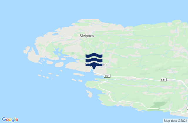 Mapa de mareas Rødøy, Norway