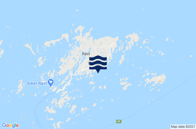 Mapa de mareas Røst, Norway