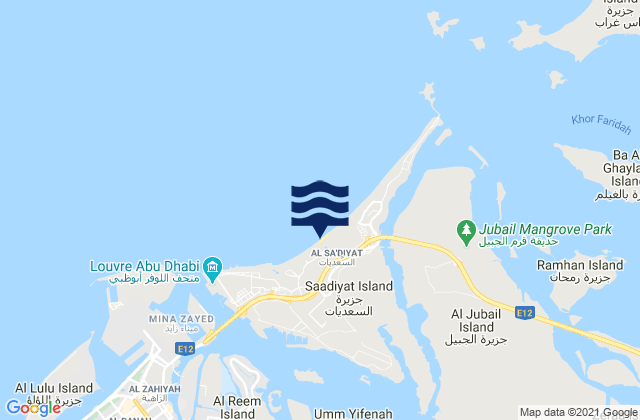 Mapa de mareas Saadiyat Public Beach, United Arab Emirates
