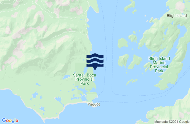 Mapa de mareas Saavedra Islands, Canada
