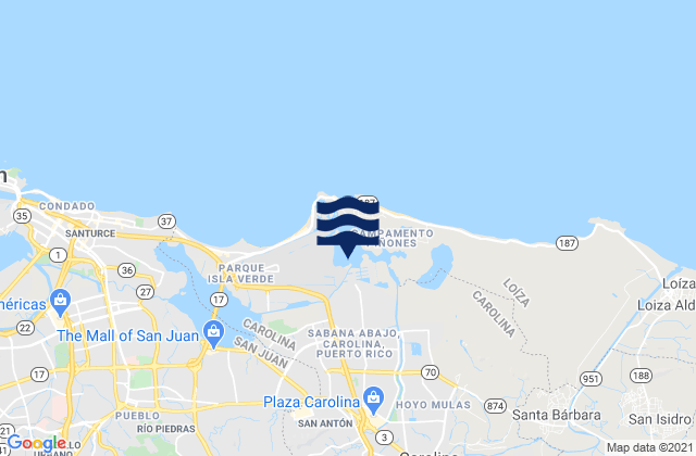 Mapa de mareas Sabana Abajo Barrio, Puerto Rico