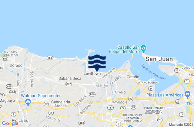 Mapa de mareas Sabana Seca, Puerto Rico