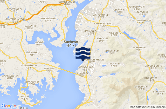 Mapa de mareas Sacheon-si, South Korea