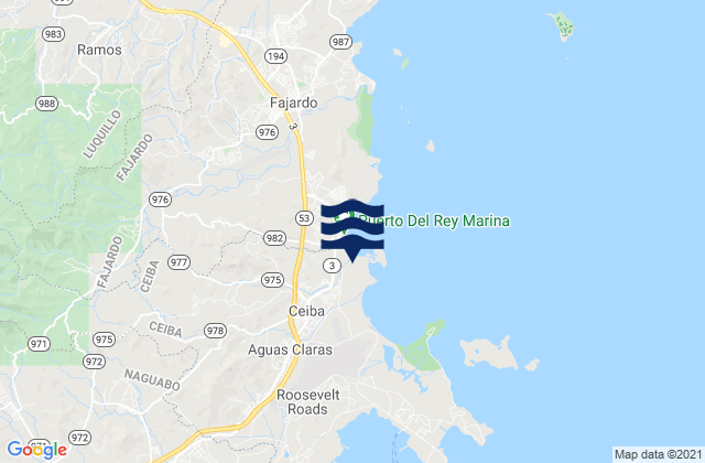 Mapa de mareas Saco Barrio, Puerto Rico