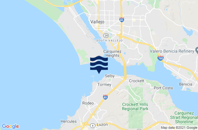 Mapa de mareas Sacramento River Light 14, United States