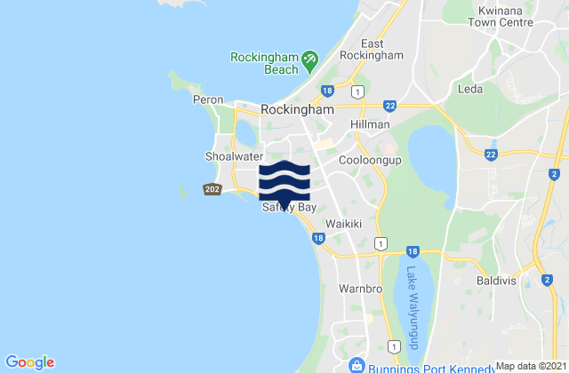 Mapa de mareas Safety Bay, Australia
