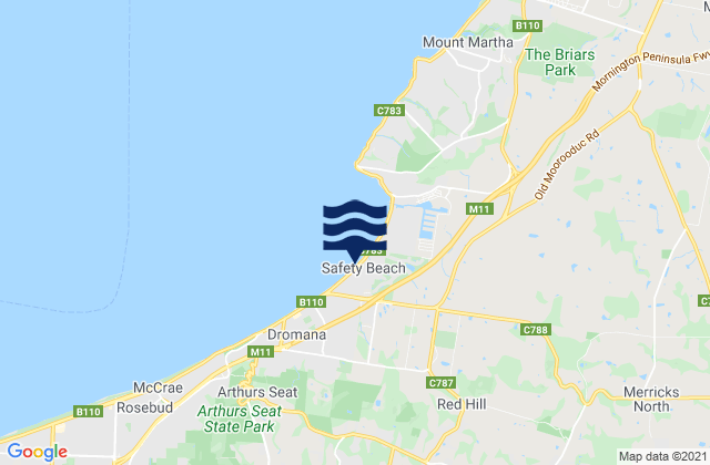 Mapa de mareas Safety Beach, Australia