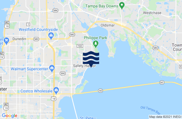 Mapa de mareas Safety Harbor Old Tampa Bay, United States