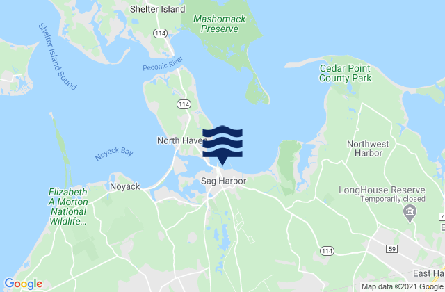 Mapa de mareas Sag Harbor, United States