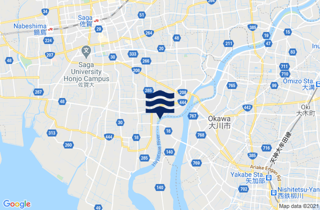 Mapa de mareas Saga, Japan