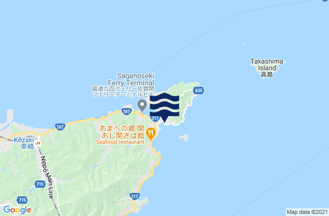 Mapa de mareas Saganoseki, Japan