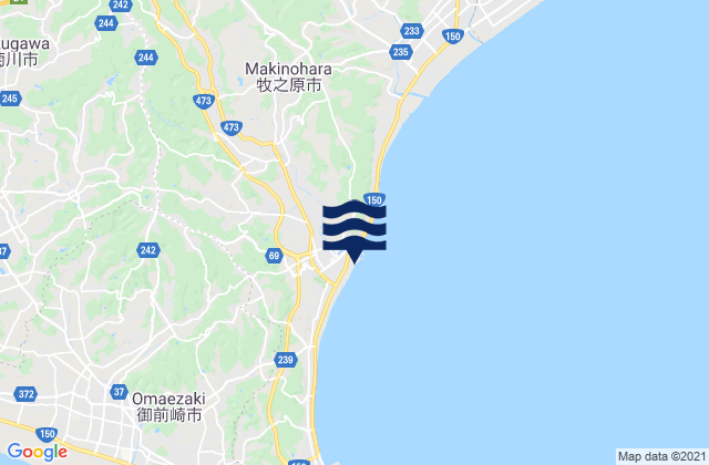 Mapa de mareas Sagara, Japan