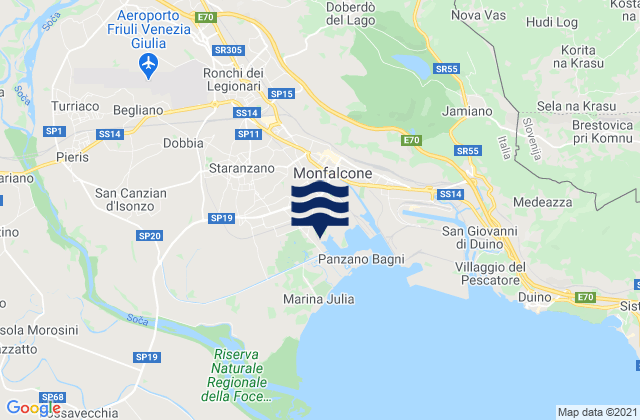 Mapa de mareas Sagrado, Italy