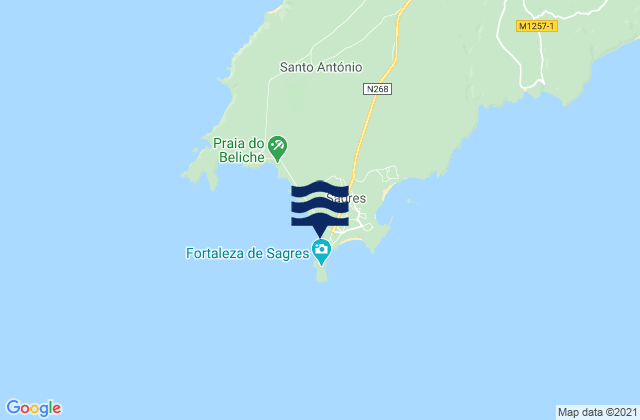 Mapa de mareas Sagres (Tonel), Portugal