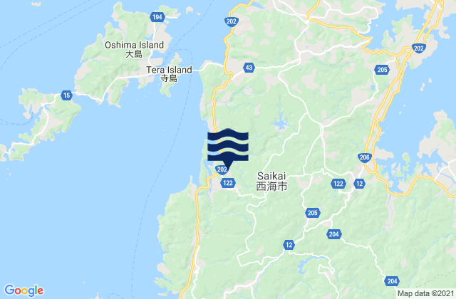 Mapa de mareas Saikai-shi, Japan