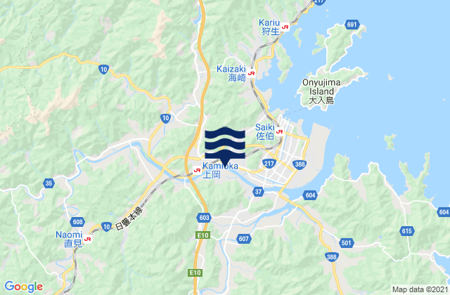 Mapa de mareas Saiki-shi, Japan