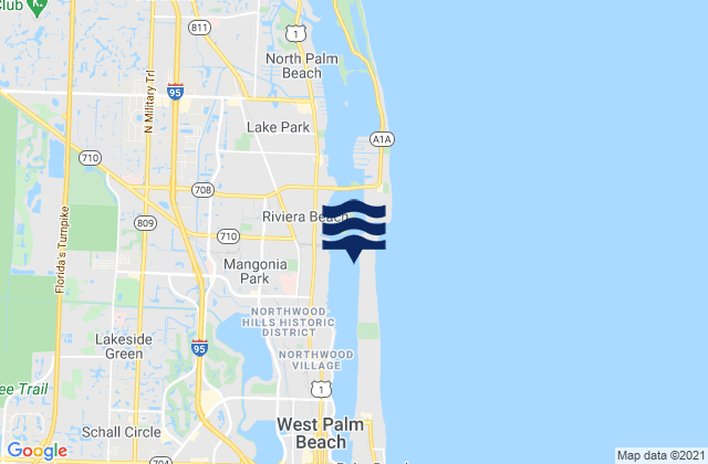 Mapa de mareas Sailfish Club Marina, United States