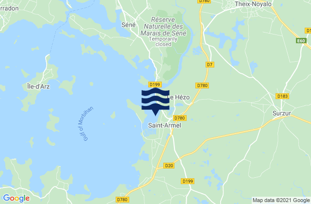 Mapa de mareas Saint-Armel, France