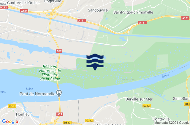 Mapa de mareas Saint-Aubin-Routot, France