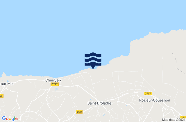 Mapa de mareas Saint-Broladre, France