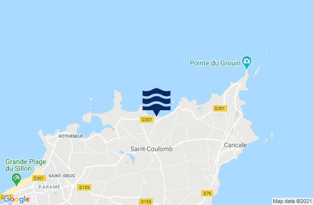 Mapa de mareas Saint-Coulomb, France