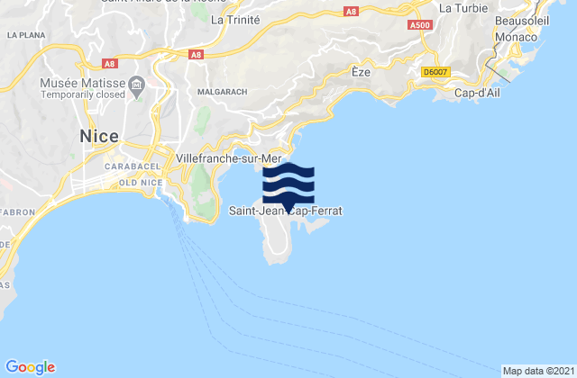 Mapa de mareas Saint-Jean-Cap-Ferrat, France