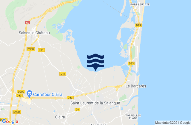 Mapa de mareas Saint-Laurent-de-la-Salanque, France