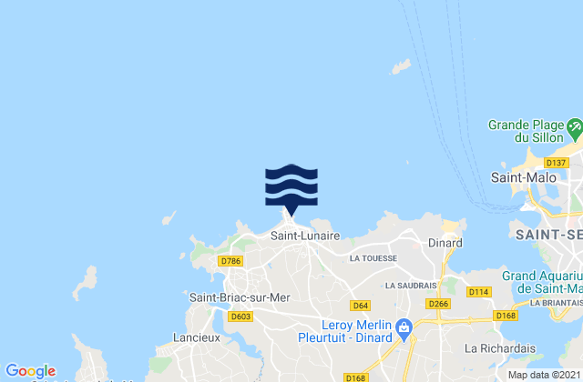 Mapa de mareas Saint-Lunaire, France