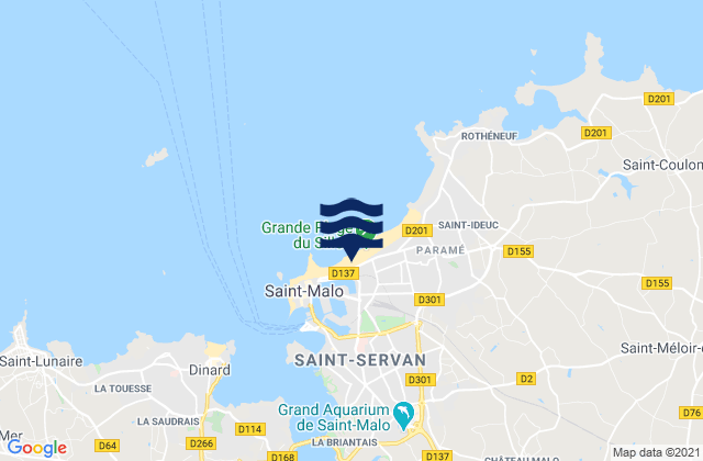 Mapa de mareas Saint-Malo, France
