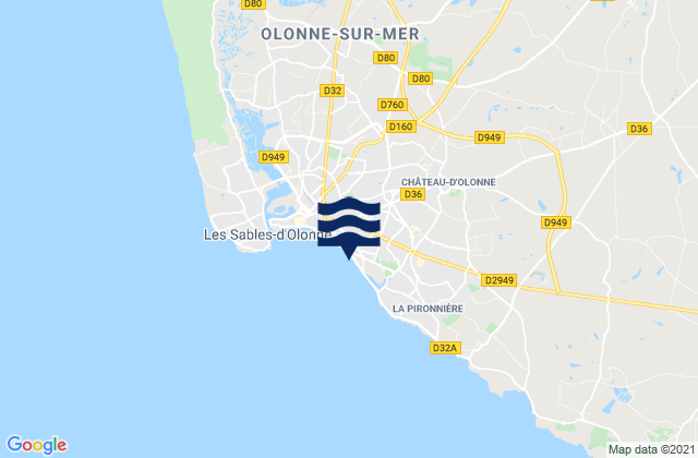 Mapa de mareas Saint-Mathurin, France