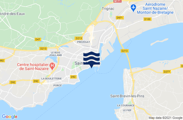 Mapa de mareas Saint-Nazaire, France