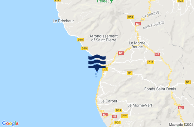 Mapa de mareas Saint-Pierre, Martinique