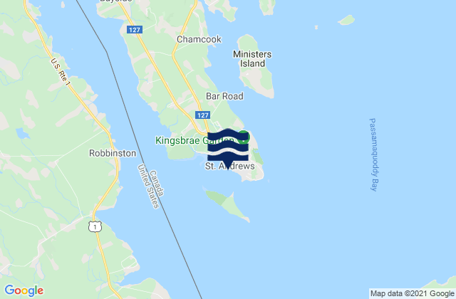 Mapa de mareas Saint Andrews, Canada