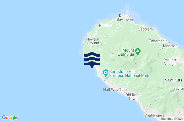 Mapa de mareas Saint Anne Sandy Point, Saint Kitts and Nevis