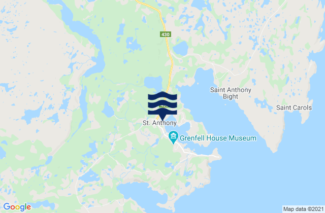 Mapa de mareas Saint Anthony, Canada