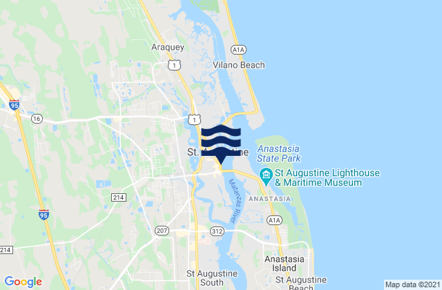 Mapa de mareas Saint Augustine, United States