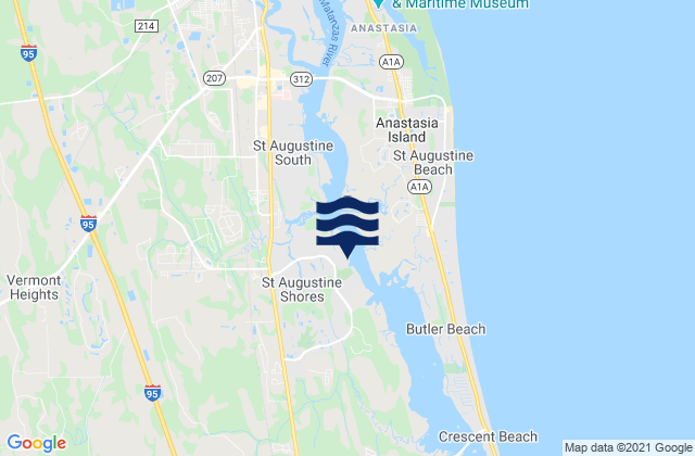 Mapa de mareas Saint Augustine Shores, United States