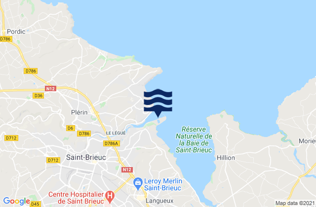 Mapa de mareas Saint Brieuc, France