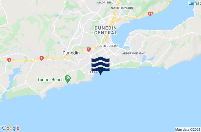 Mapa de mareas Saint Clair Beach, New Zealand