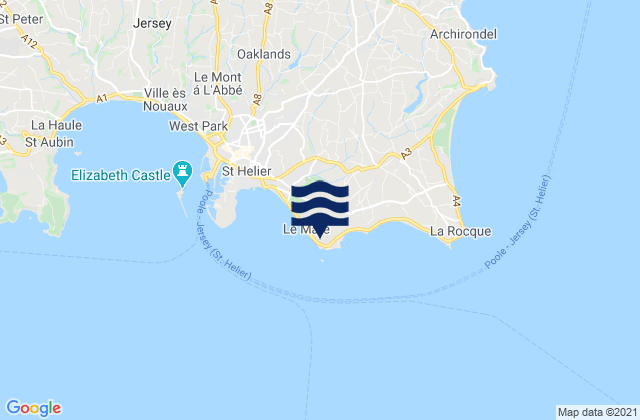 Mapa de mareas Saint Clement, Jersey