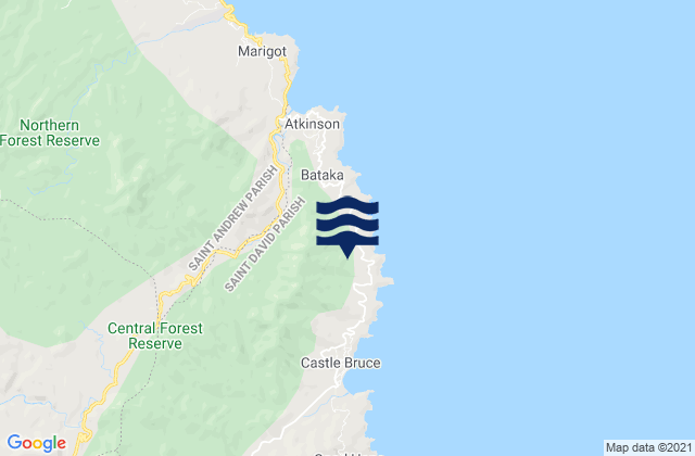 Mapa de mareas Saint David, Dominica