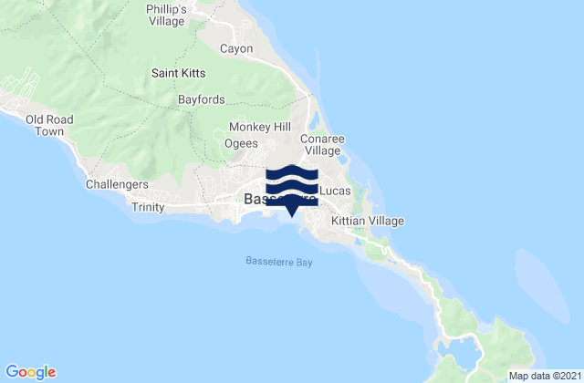 Mapa de mareas Saint George Basseterre, Saint Kitts and Nevis