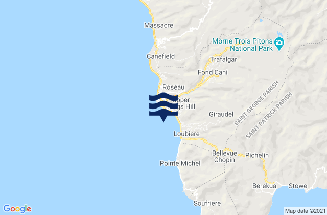 Mapa de mareas Saint George, Dominica