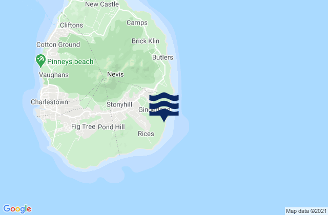 Mapa de mareas Saint George Gingerland, Saint Kitts and Nevis