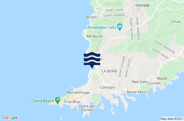 Mapa de mareas Saint George, Grenada