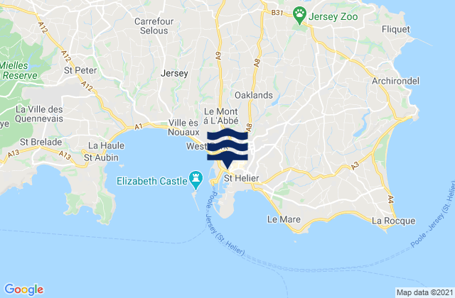Mapa de mareas Saint Helier, Jersey