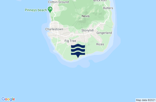 Mapa de mareas Saint John Figtree, Saint Kitts and Nevis